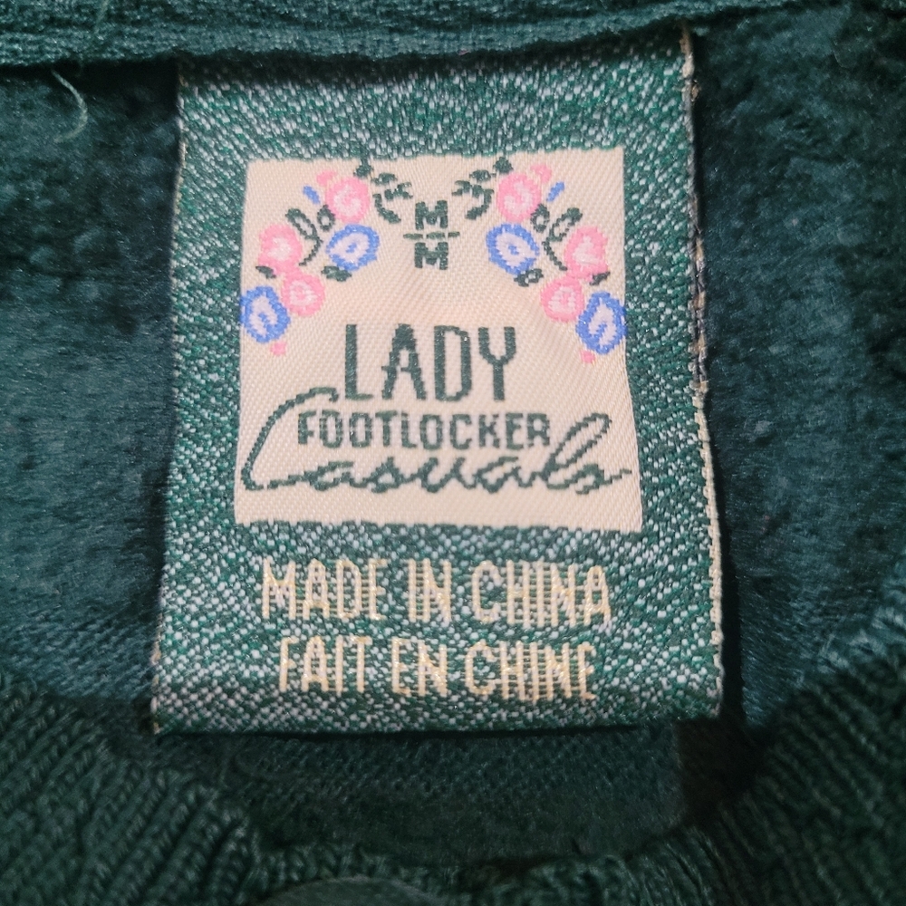 Lady Footlocker Women's 80's Vintage Floral Embroidered Cardigan Medium Green - Picture 9 of 10